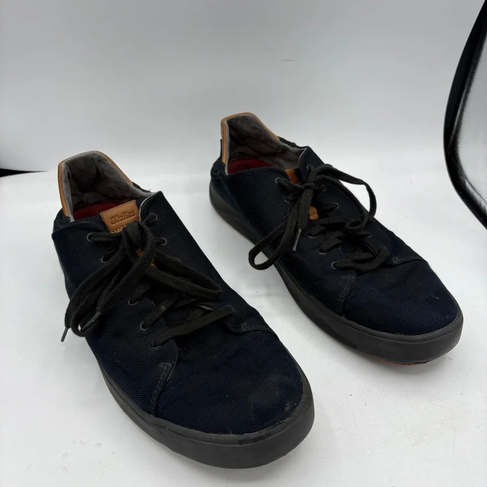 OluKai Lae'ahi‎ Li Shoes Mens Size 13 Black Textile Lace Casual Comfort Sneakers